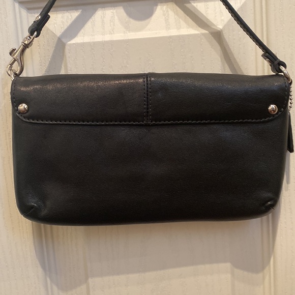 Coach black leather clutch/wristlet. - Picture 3 of 6